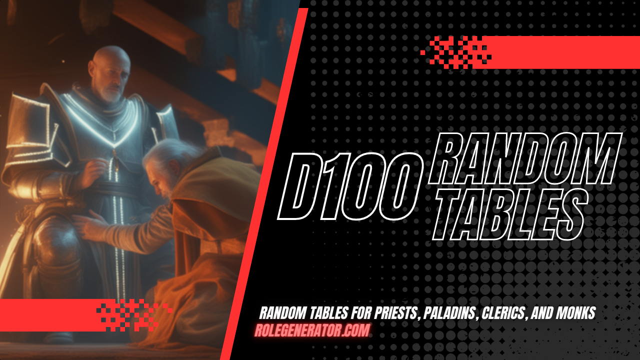 Best Random Tables for Priests, Paladins, Clerics